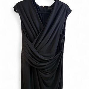 Donna Karan Elegant Black Draped Dress